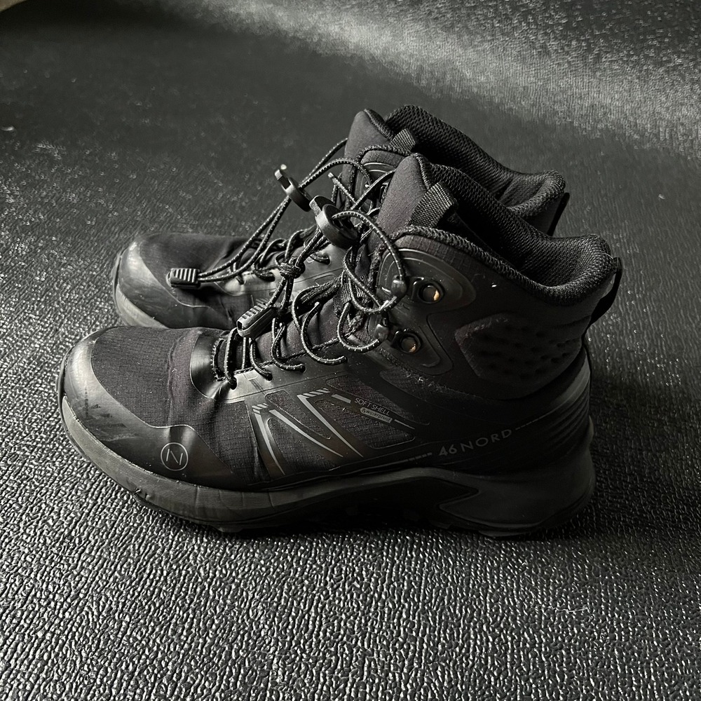 46 Nord Mens Hiking Boots Soft Shell Waterproof Bungee Laces US 7 EU 39 Gorpcore